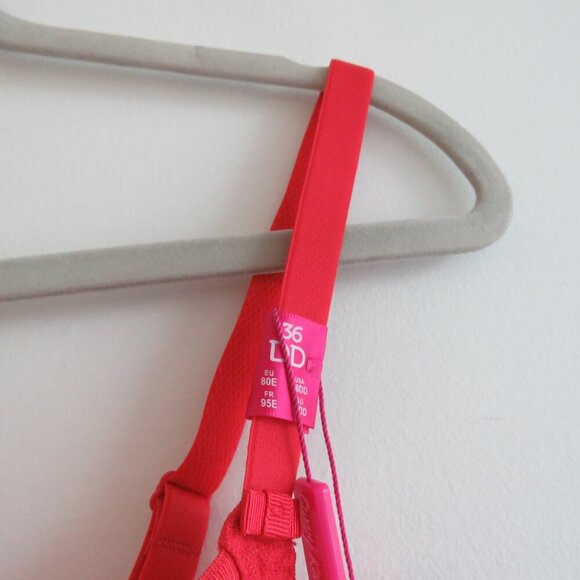 CURVY KATE Victory Balcony Bra in Flame Red Mesh - Size 36DD NWT - Picture 3 of 12